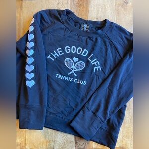 Tennis club sweatshirt. Like new. Worn once. Black. Super soft.